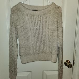 Abercrombie & Fitch XS Oatmeal Pearl Sweater